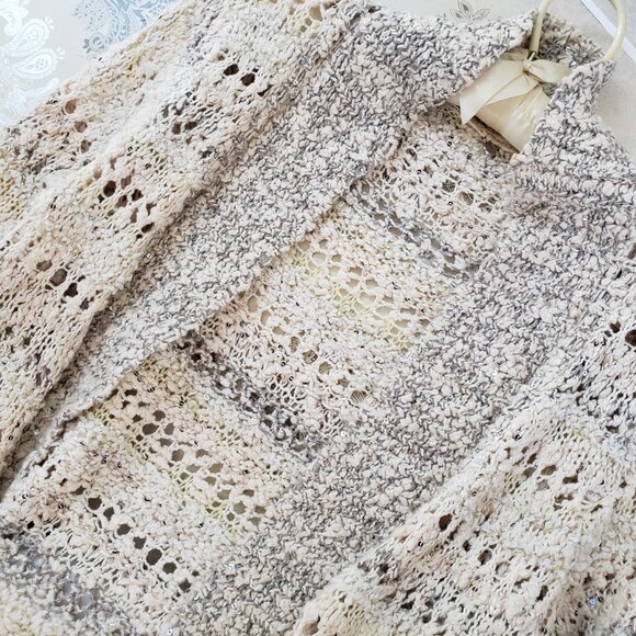 Anthropologie Knitted And Knotted Multicolor Loose Weave Cardigan M - Picture 3 of 10